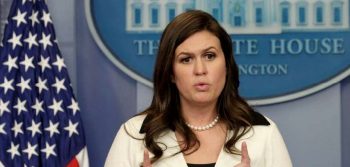 Press Secretary Sarah Sanders leaving White House