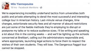 Milo rips universities
